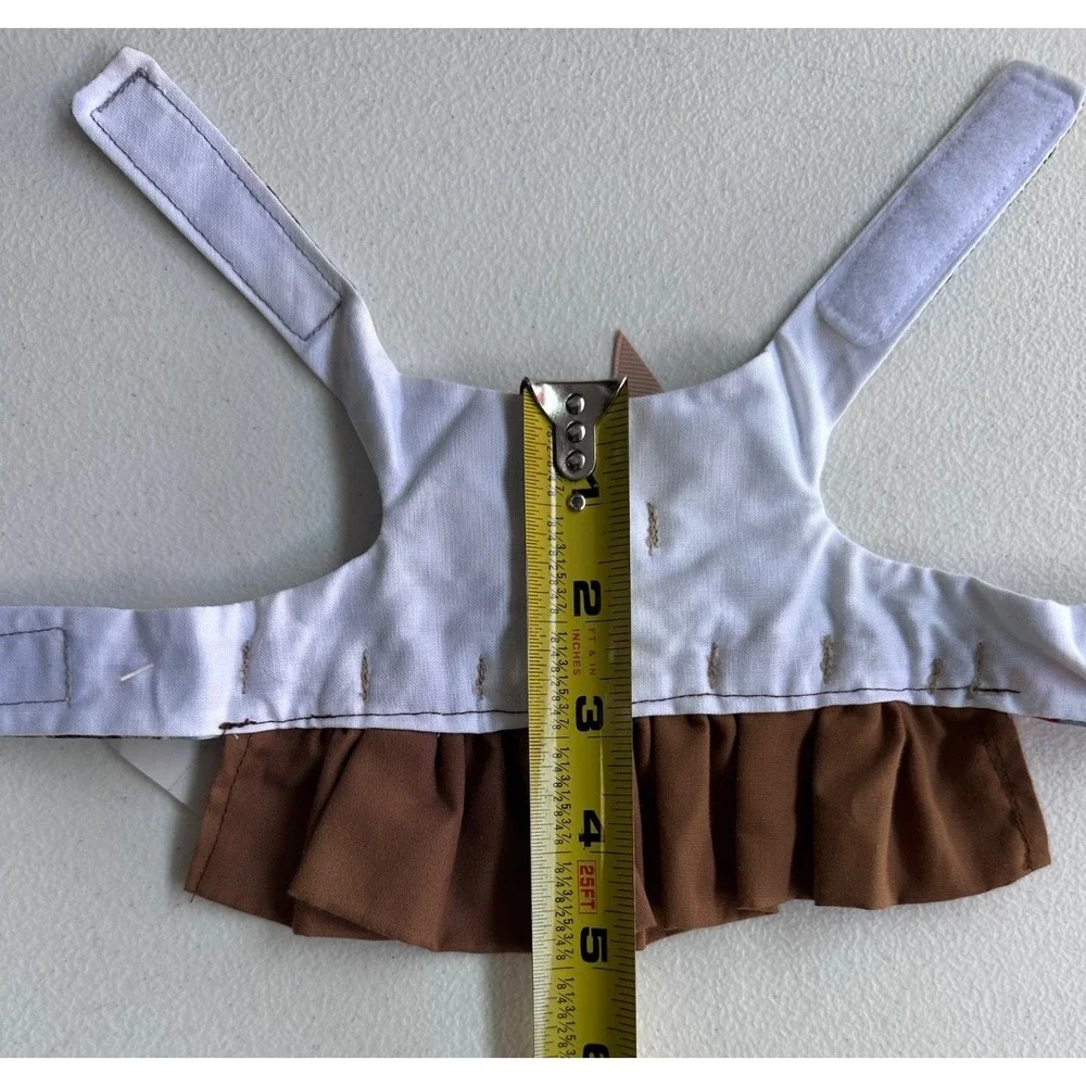 XS Small Dog Dress Brown Bow Skirt Puppy Cat Party Outfit Boutique Glam Pet Paw